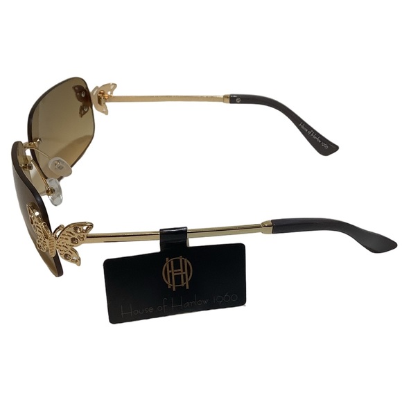 House Of Harlow 1960 Butterfly Temple Sunglasses New